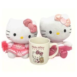 HELLO KITTY Ty Sanrio Plush Toys & Mini-Mug Cup / Trendy Collectible Gift Set